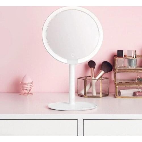 Xiaomi Mijia Portable LED Makeup Mirror Brightness Adjustable Patented Surrounding LED Lamp Breads Ra 92* Cordless HD Makeup