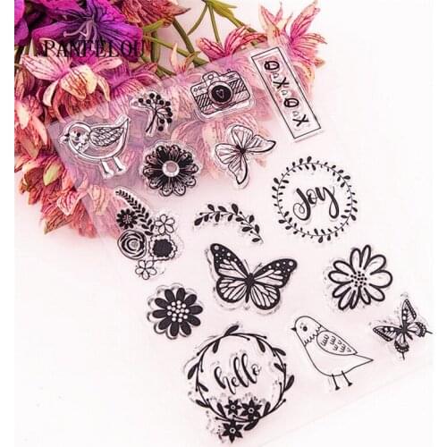PANFELOU 10.5x14.5cm butterfly outing Transparent Clear Silicone Stamp/Seal DIY scrapbooking/photo album clear stamp sheets