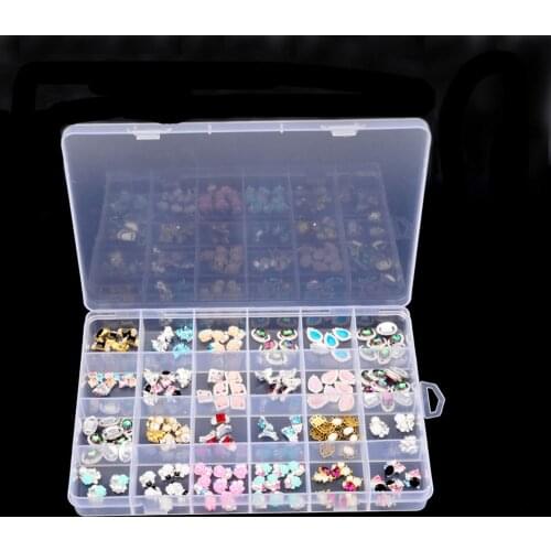 24 Slots Adjustable Jewelry Storage Box Case Craft Organizer Beads Multi Grids Transparent Plastic Storage Box Portable Tool