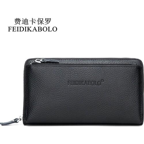 FEIDIKABOLO Luxury Men Wallets Genuine Leather Male Purse Mens Clutch Wallets Carteiras Billeteras Mujer Wallets Handy Bags Man
