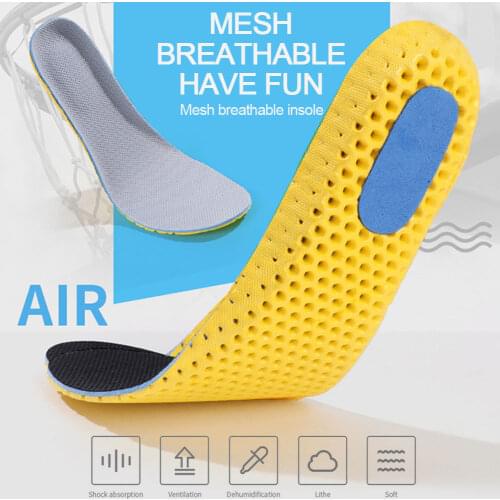 Memory Foam Insoles For Shoes Sole Mesh Deodorant Breathable Cushion Running Insoles For Feet Man Women Orthopedic Insoles