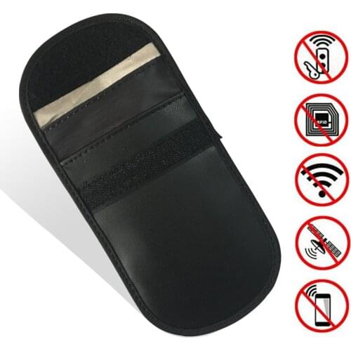 Single Pocket Faraday Car Remote Key Bag RFID Blocker Bags FOB Signal Shielding Pouch ID Card Bags Japan Station Hot BAG1002
