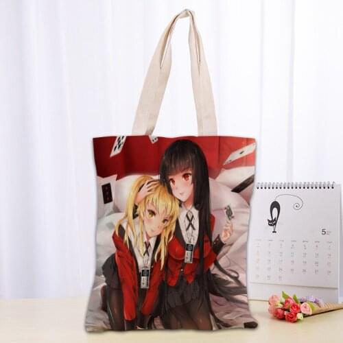 Custom Kanna Kamui Tote Bag Foldable Shopping Bag Reusable Eco Large Unisex Canvas Fabric Shoulder Bags Tote Grocery Cloth Pouch