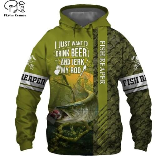 PLstar Cosmos Fishing Hooked 3D Printed Hoodies Casual Men/Women Zipper Hooded Beautiful Unisex Brand Streetwear Apparel F17