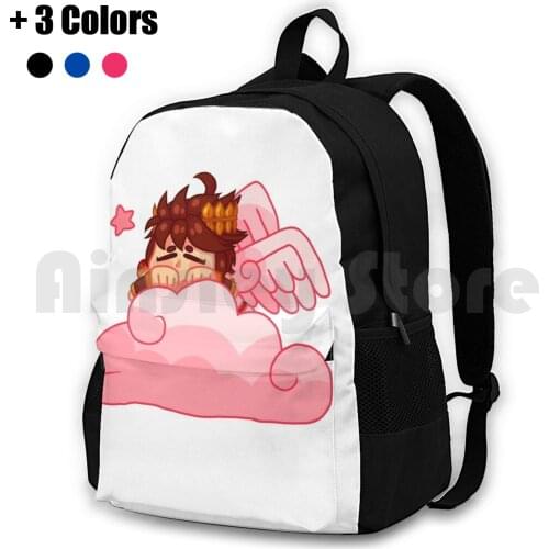 Sleepy Pit Outdoor Hiking Backpack Waterproof Camping Travel Cute Pink Pit Kid Icarus Angel Pretty Cloud Clouds Cartoon Video