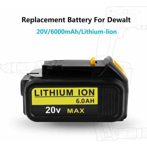 Dewalt Tools 18V 6.0Ah MAX XR Battery Power Tool Replacement for DeWalt DCB184 DCB181 DCB182 DCB200 20V 6A 18Volt 20 V Battery