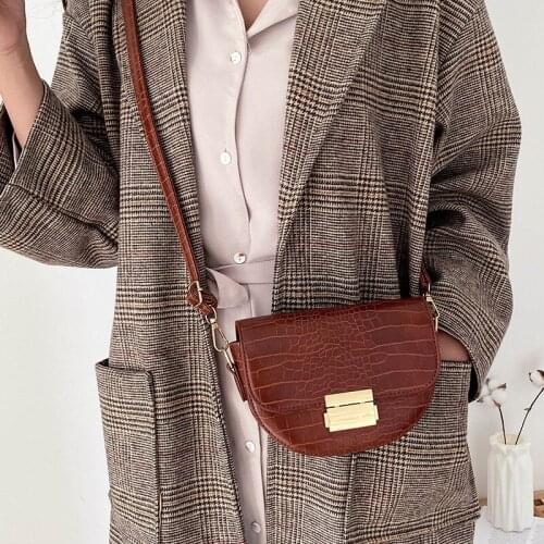 Crocodile Flap Womens Shoulder Bag Solid Color PU leather Crossbody Bag Designer Luxury Handbag Female Chain Tote Messenger Bag