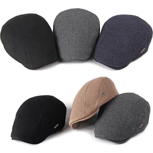 Women Men Adjustable Beret Cap Sunshade Knitted Hat Autumn Winter Outdoor Sports Running Camping Travel Caps