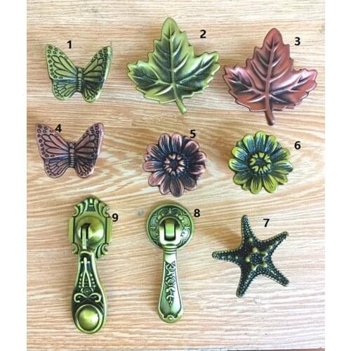 Vintage Alloy Furniture Handle Starfish Knobs and Door Handles Leaf Handle Cupboard Drawer Kitchen Modern Pull Knob Hardware,1PC