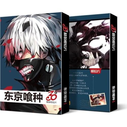 10 boxes/lot Japanese style Anime Tokyo ghoul lomo postcard toy cartoon small card 30pcs pictures postcard box toy gift