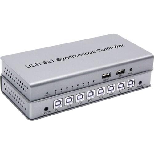 1x8 USB 2.0 KVM Switch 8 Port Synchronous Controller 8 PC ports input support IR