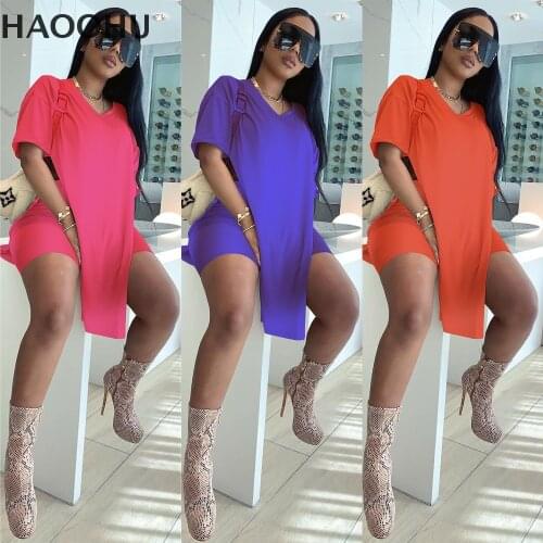 2021 Summer Casual 2 Piece Set Outfits Adogirl Candy Color Women Tracksuit Loose Long T Shirt And Biker Shorts Matching Set