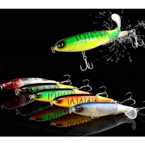3/4/5Pcs Whopper Plopper 10Cm/14cm Floating Fishing Lure Artificial Hard Bait Wobbler Rotating Tail Fishing Tackle 3D Eyes Pesca