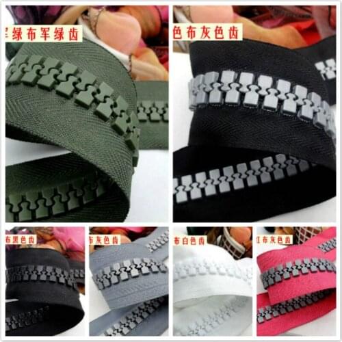 6m/lot Oversize Continuous Plastic Resin Zipper Chain Roll Tape with Slider for Outdoor Sleeping Tent Bags Wholesale
