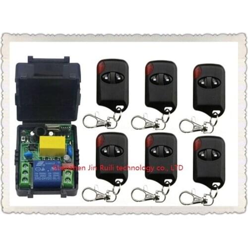 AC220V 10A 1CH Wireless Remote Control Switch System 1*Receiver + 6 *cat eye Transmitters for Appliances Gate Garage Door