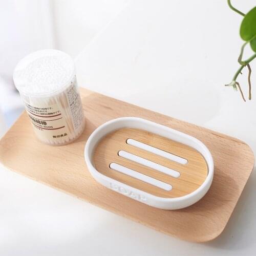 Bamboo Soap Dish Wooden Soap Holder Wood Bathroom Soap Box Case Container Tray Rack Plate