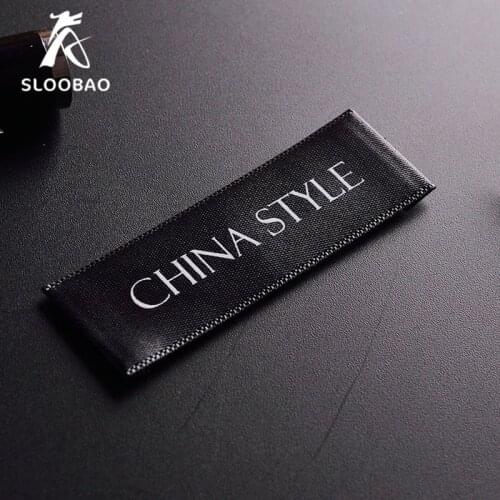 Free shipping 200pcs/lot Custom single satin ribbon fabric print sewing tags for cloth label custom logo printed clothing tags
