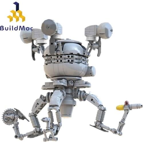Buildmoc Creative Radiation Mr. Handy Robot Figures Fallouts Game Mechanic Characters Basic Model Building Blocks Toys Kids Gift