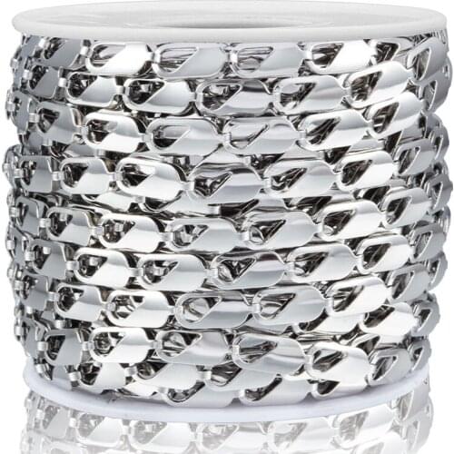 1 Meter Width 4.2mm Stainless Steel Pressed Tablet Chain Oval Chains For Jewelry Making DIY Necklace Bracelet Pendant Wholesale