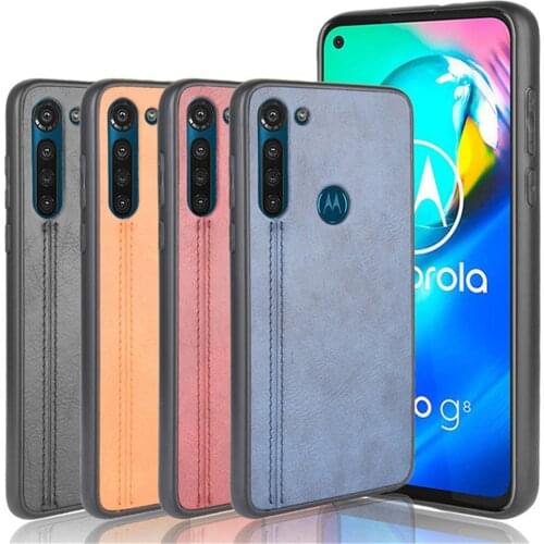 For Motorola Moto G8 Power Case Luxury Calfskin PU Leather lines Hard Back Cover Case For Moto G8 Power Lite G8Power Phone Cases
