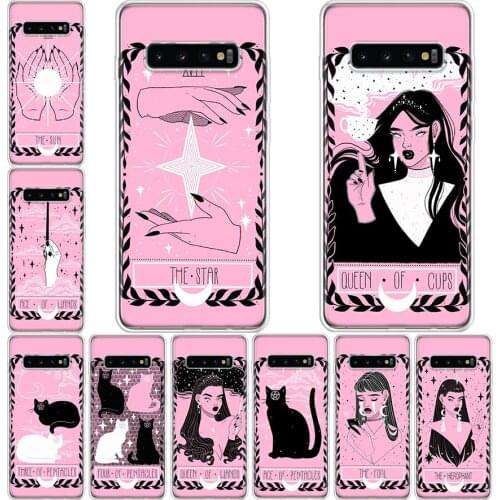 Pink Witches Moon Tarot Mystery Phone Case For Samsung Galaxy A71 A70 A51 A50 A41 A40 A30 A21 A10 A01 A90 A20S A20E A10S M30S A6