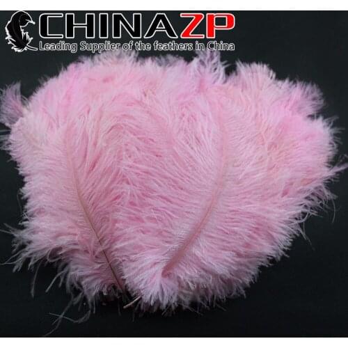 CHINAZP Size 25-30cm( 10-12inch) 100pcs/lot Selected Prime Quality Pink Dyed Ostrich Plumage Feathers