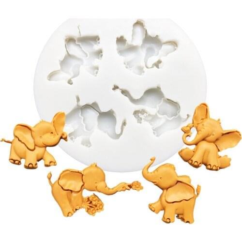 Baby Elephant Silicone Mold Sugarcraft Chocolate Cupcake Baking Mold Fondant Cake Decorating Tools