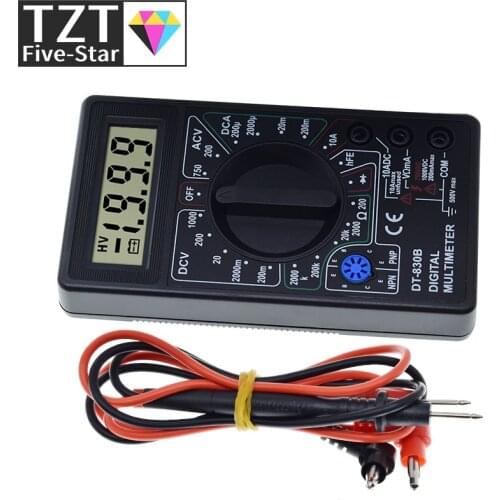 DT830B Digital Multimeter AC/DC LCD Digital Multimeter 750/1000V Voltmeter Ammeter Ohm Tester High Safety Handheld Meter