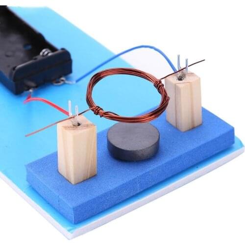DIY DC Electric Motor Students Physical Production Tecnologia Science Experiment Equippment Blue Easy Control Material Child Toy