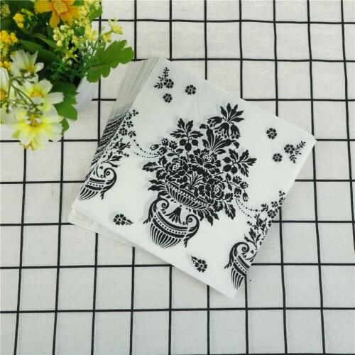 Hot Sale 20PCS Cute Printed Damask Flower Napkin Paper party favors tableware Vintage Event&Party Tissue Napkins Decor Decoupage