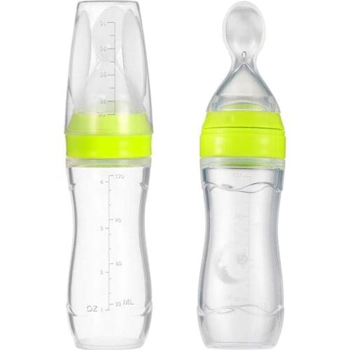 Baby Toddler Leak-proof Food Dispensing Spoon Juice Cereal Feeding Bottle Spoon Food Supplement Rice Cereal Bottles