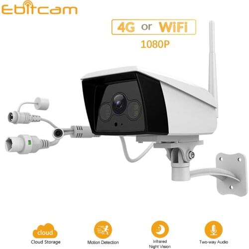 Global 4G Wifi Ip Camera Waterproof 1080P Outdoor Surveillance 30m Night Vision Motion Detect Farm Ranch Monitor Remote App View