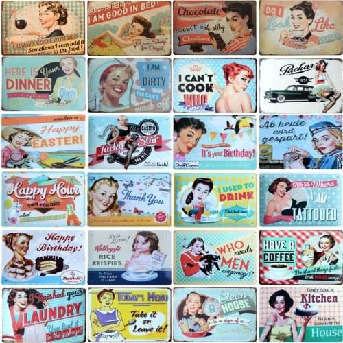 [SQ-DGLZ] Hot Beauty Set Metal Sign Store Bar Wall Decoration Tin Sign Vintage Metal Signs Home Decor Painting Plaques Poster