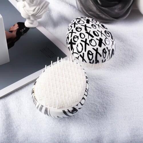 Huiyun Cute Egg Comb Anti-static Massage Hair Brush Tangle Detangle Shower Salon Styling Straight Curly Portable Unicorn Cartoon