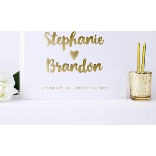 Custom wedding sign in guest book, landscape horizontal wedding journals instant photobooth memory ablums guest book