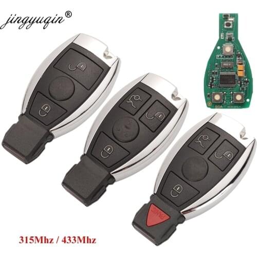 Jingyuqin 5pcs 2/3 Button Remote Car Key Fob Replace For Mercedes for Benz year 2000+ NEC&BGA Entry Keyless Control 315/433MHz