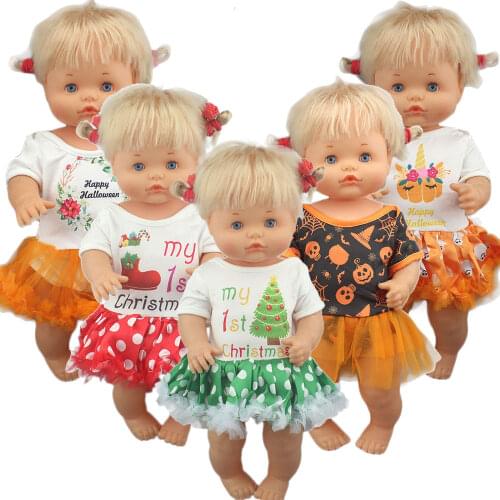 2020 Lovely Christmas Dress Suit set Clothes Fit 42 cm Nenuco Doll 17 Inch Nenuco y su Hermanita Doll Accessories