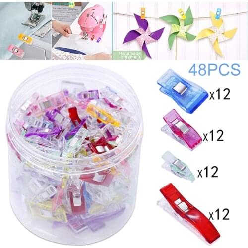Fixing Clothes Clamps Multicolor 48pcs Four Different Shape For Sewing Quilting Hand Crafts Fabric Sewing Clips