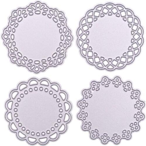 Round Hollow Lace Set Carbon Steel Cutting Dies DIY Scrapbooking Photo Album Embossing Paper Cards Making Stencil Decor