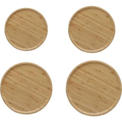 20/25/30/32cm Round Wood Serving Tray Dining Plate Decorative for Coffee Table Living Room Kitchen Counter