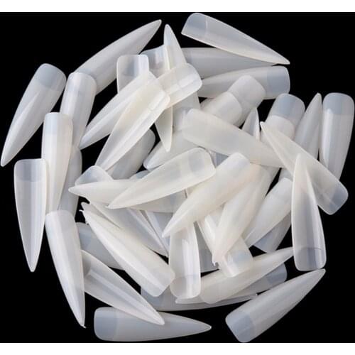 Makartt Long Stiletto Nails 500Pcs Clear Half Cover False Nails Acrylic Gel Nail Tips Press on Nails For Christmas