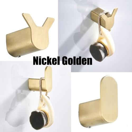 Brushed Gold Stainless Steel Towel & Coat & Robe Hook Bathroom Hooks Wall Mount door rear hook for cap,coat,Clothes