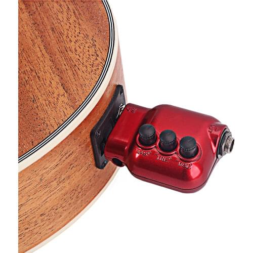 Mini Preamplifier Preamp 6.35mm Plug with Bass Treble EQ Volume Control Acoustic Guitar Accessories