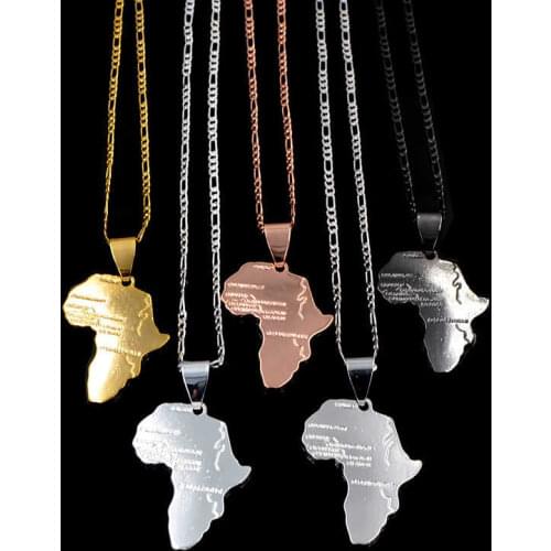 Fashion African map hip hop Necklace Pendant Continental map Unisex Necklace