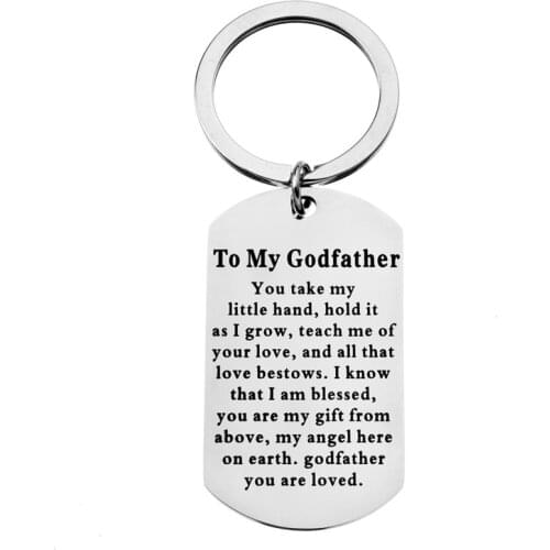 To My Godfather Dog Tag Keychain Keyring Godfather Gifts from Godchild Baptism Gifts for Godfather Uncle