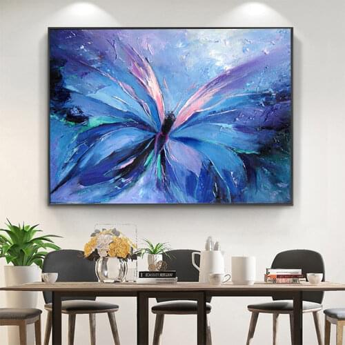 Butterfly Blue Vivid Animal DIY Painting By Numbers Kit Oil Paints 40*50 Canvas Painting Home Decoration Crafts For Adults Art