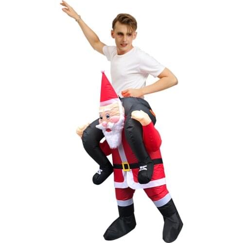 Adult Inflatable Santa Claus Costume Adult Funny Blow Up Suit Party Fancy Dress Unisex Costume Halloween Costume for Women Men