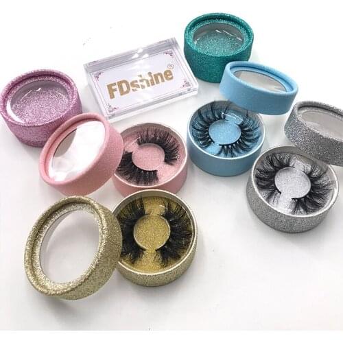 2021 New Colorful Round Box For Regular Mink Eyelashes Fast Shipping Eyelash Vendor Customized Boxes