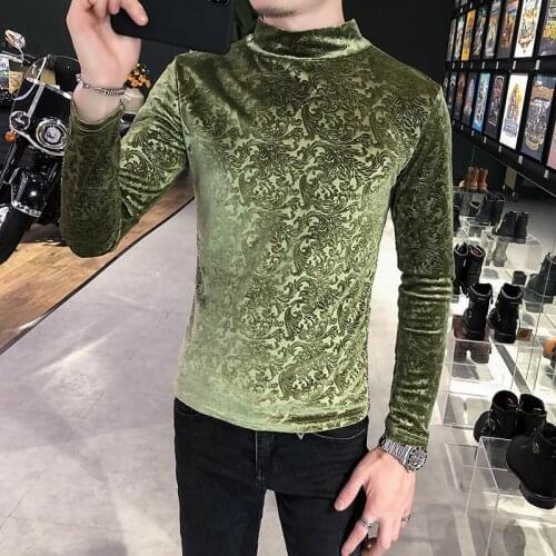 Autum And Winter European American Style Solid Colorr Mens Luxury Velvet Stone 2021 New Knitting Designer Slim Sweater