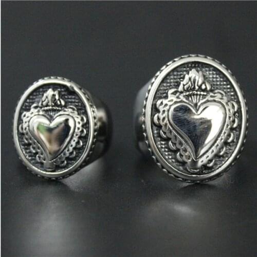 Drop Shipping Size 7-13 Moive Style Heart Crown Ring 316L Stainless Steel Jewelry Men Women Big Mini Crown Ring